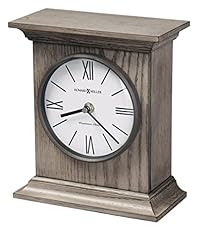 Howard Miller Priscilla Mantel Clock, Gray Finished Wooden Material Top Flat Pediment Vintage Home Decor, Analog Display Roman Numerals Quartz Movement Best Bracket Style Table Clock for Office