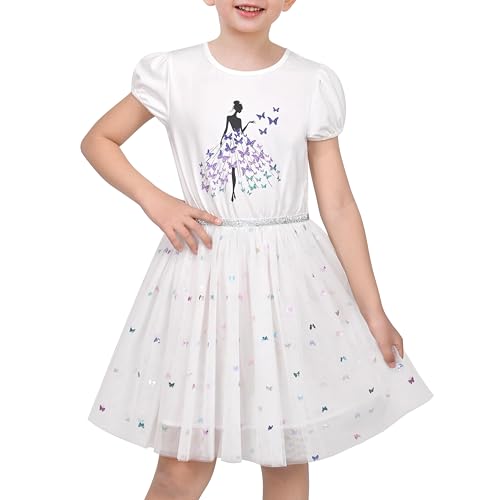 Robe blanche fille confortable en tulle pour ne pas gratter