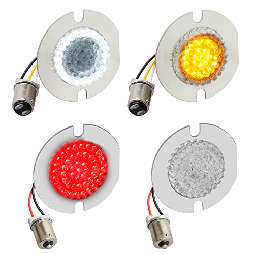 Nthreeauto 3 1/4 Inch 1157 Front + 1156 Rear Flat Led Turn Signals Switchback Tail Lights Running Light Compatible With Harley Road King Electra Glide Heritage Softail Touring #TOP4