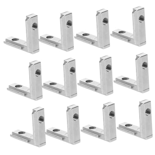 Angoily 20 Juegos De Accesorios De Esquina Soporte De Esquina Tuerca De Base Resistente Extrusión De Aluminio Soportes En U Soportes De Seguridad Para Valla Extensor De Tornillos