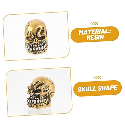 Happyyami 4 piezas tapas decorativas para válvula de neumáticos con diseño de calavera dorada miniatura 3
