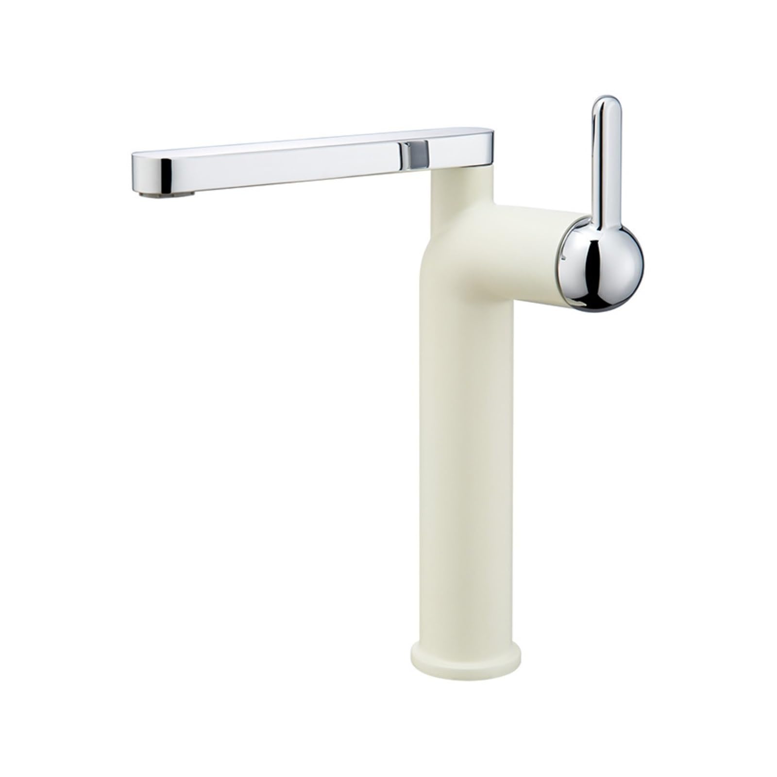Colorful Brass Bathroom Faucet, Rotatable Vessel Sink Mixer Tap, Hot Cold Lavatory Lever DN15,Safe and Reliable(Bianco)
