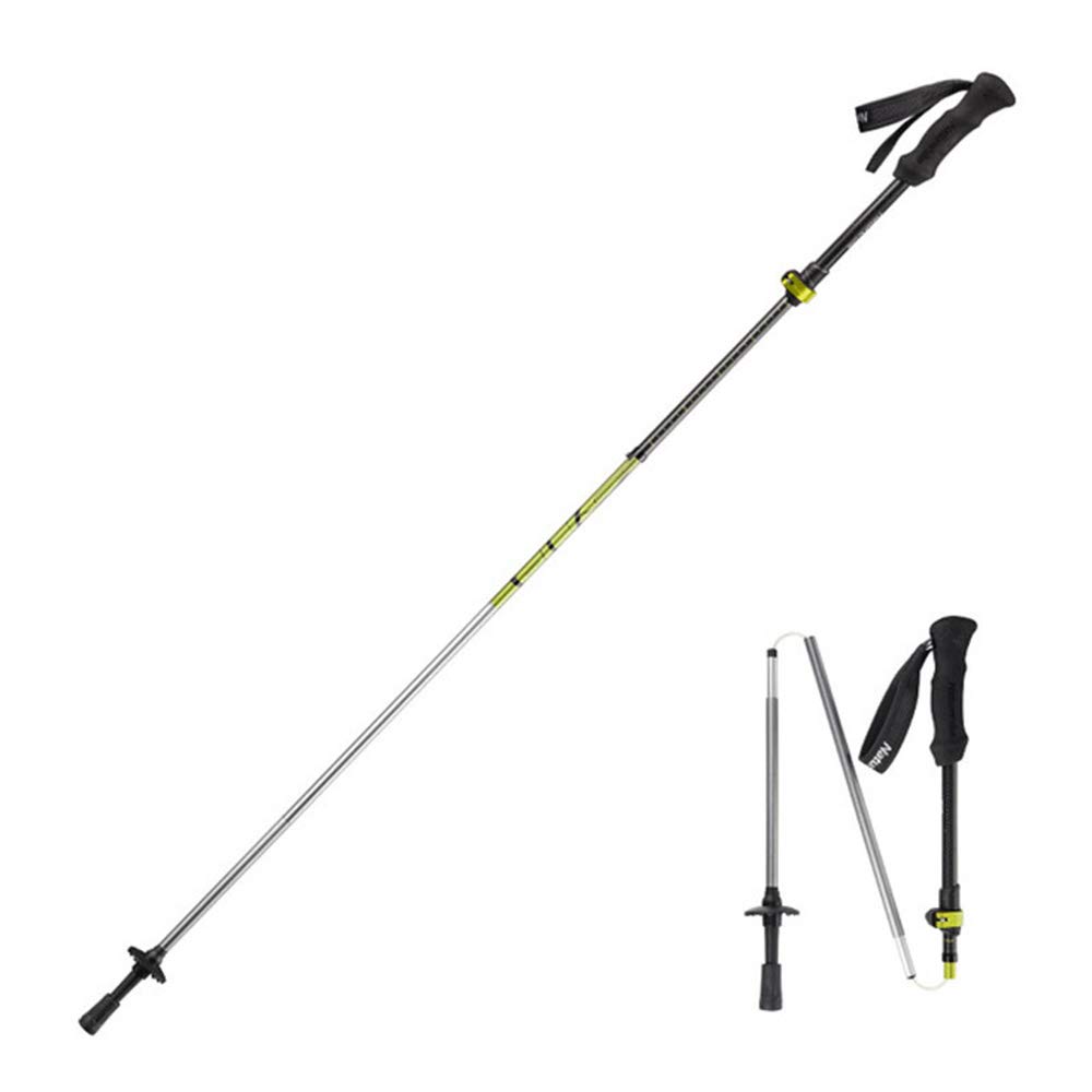 GSP Bastones para Caminar Fibra de Carbono Barras de Alpinismo Plegables para Exteriores, ultraligeras, telescópicas, Cinco Bastones para Caminar Motos de Escalada de montaña,Green