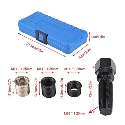 Spark Plug Thread Repair Kit, M14X1.25 Spark Plug Thread Repair Tool Screw Tap Portable Carbon Steel Rethread Kit For Rethreading Cylinder Heads #TOP2