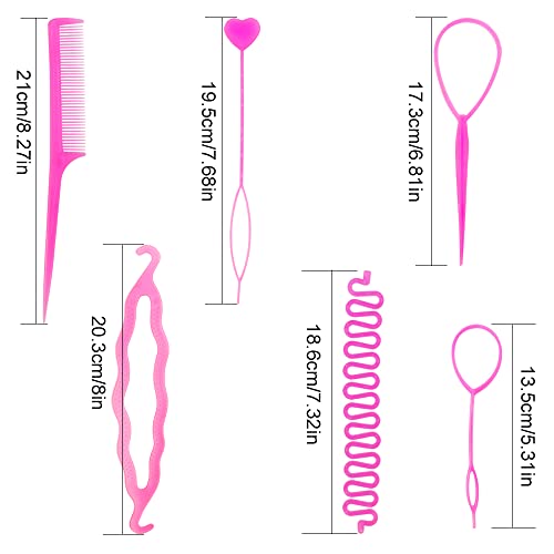 image for TCOTBE 2 Sets Topsy Tail Hair Tool DIY Hair Styling Tool Kit Hair Loop
