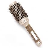 Escova Térmica Cerâmica 43mm com Cerdas de Javali, Tecnologia Iônica e Nano, Cabo Emborrachado, Resistente a Altas Temperaturas, Ideal para Secador, Alisar, Modelar e Reduzir Frizz