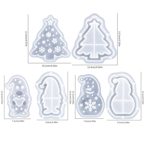 Moule de Noël en silicone 3D pour décoration de table et bougies en béton
