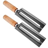 BESTonZON 2PCS Stainless Steel Paring Potato Peelers, Fruit Peeler Tool Vegetable Peeler Sugar Cane Peeler Knife, High Carbon Steel Cane Cutter Wood Handle Pineapple and Fruit Peeler for Home