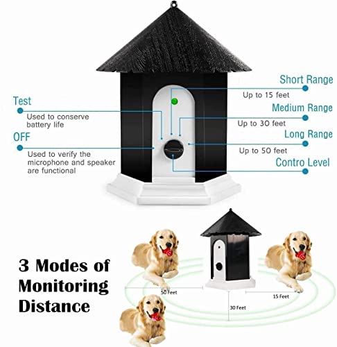 Anti Barking Device, 2-In-1 Ultrasonic Dog Barking Control Devices & Dog Training Tools, Waterproof Bark Box With 3 Levels & 50 Ft Range, Outdoor Dog Barking Deterrent Safe For Human & Dogs #TOP2