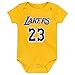 Outerstuff NBA Infant Player Name & Number Creeper Romper, 0-24 Months (LeBron James Los Angeles Lakers - Yellow, 0/3 Months)