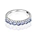 GemStar USA Sterling Silver Tanzanite Half Eternity Band Ring, Size 10