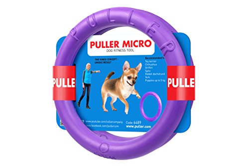 Collar Puller Micro Giocattolo interattivo Composto da 2 Anelli per Cane, Viola