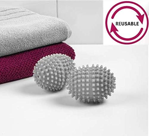 Kleeneze KL066077EU Tumble Dryer Balls, Set of 2, Reusable Washing Balls, Laundry Fabric Softener Roller Drying Ball, Reduce Creases/Wrinkles, Dry Clothes Faster, Soften Clothing, Non-Melting, Grey