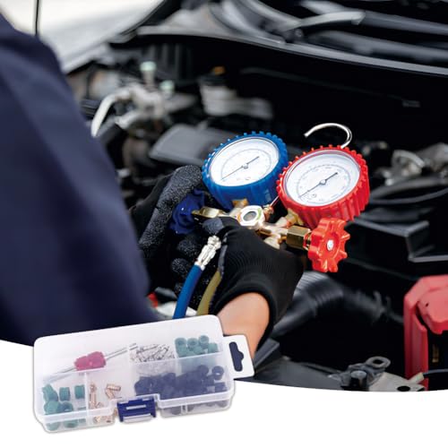 Image of Air Conditioning Repair Ac Valve Core Kit, Air Conditioning Line Repair Tools, Ac Valve Core Removal Tool with Removal and Install Accessory Storage Box A /C