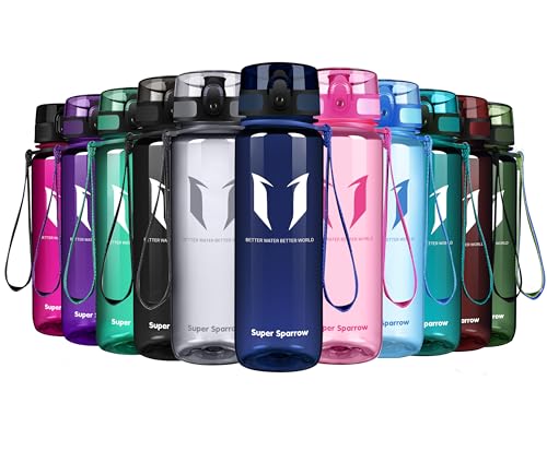 Super Sparrow Sports Water Bottle, 500ml, Non-Toxic BPA Free & Eco-Friendly Tritan Co-Polyester Plastic, for Running Gym