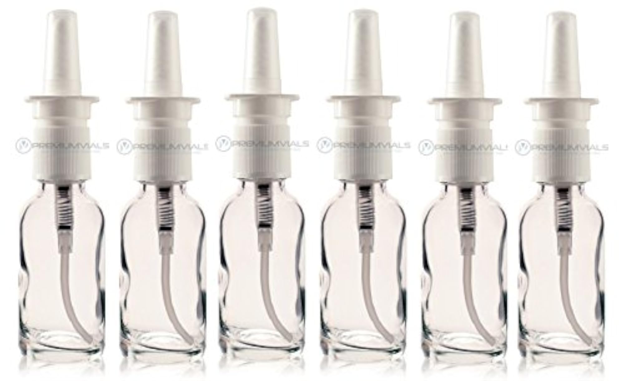 1 OZ Clear Boston Round Glass Bottle with Nasal Sprayers