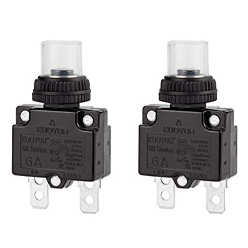 Circuit Breaker,DIYhz Thermal Overload Circuit Breaker 88 Series 6A 32V DC 125/250VAC 50/60Hz