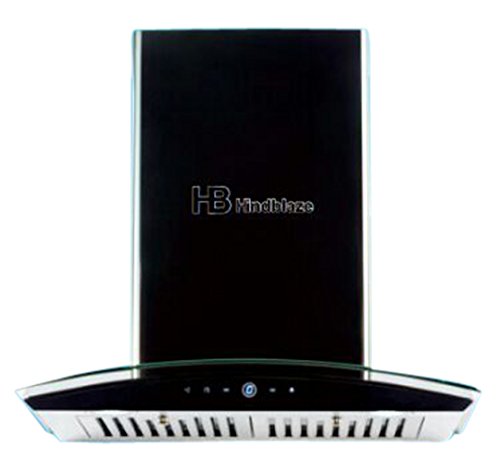 Hindblaze 60cm 1000 m/h Kitchen Chimney - Black (HB-009-60 )
