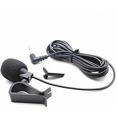 2.5mm External Microphone with 3m Assembly Cable Mic for Car and Vehicle Head Unit with Bluetooth Enabled Stereo, Radio, GPS and DVD Cover