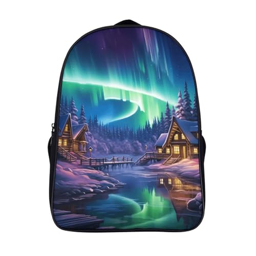 CWBNA0RBN Northern Lights Zaino, Impermeabile Zaino，Durevole Leggero Computer Portatile Daypack Scuola Borsa Per Lavoro, Viaggio, Università, Per Uomo Donna Ragazzo Ragazza 40x28x16cm