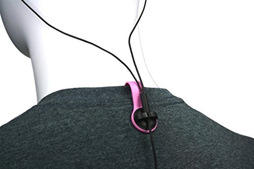 Bud Buttons by SPRK - Magnetic Headphone & Earbud Cord Organizer - Sure Stay Clip Great for Musicians, Runners & Outdoor Fitness (Pink/Black)
