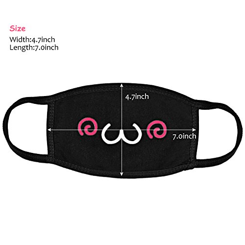 Aniwon Kawaii Muffle Mask, 5 Pack Anti-Dust Anime Cotton Mouth Mask Cute Kaomoji Face Mask