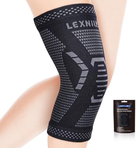 Lexniush Kniebandage für Männer Damen, Kompression Bandage Knie für Arthritis, Meniskusriss, ACL, Arthrose, knieschiene Kniestütze für Sport, Wandern, Laufen, Knieorthese Rechts/Li
