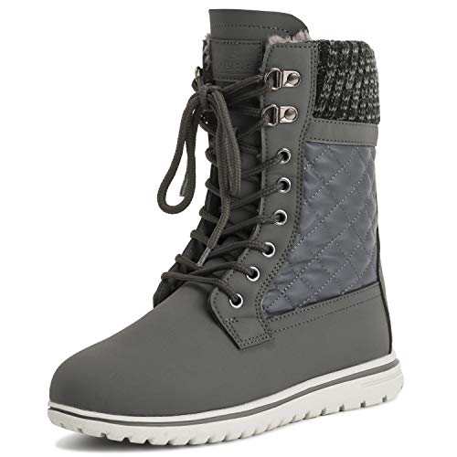 Polar Boot Womens Quilted Short Snow Winter Faux Fur Warm Durable Waterproof Boots - 9 - GRE42 AYC0529