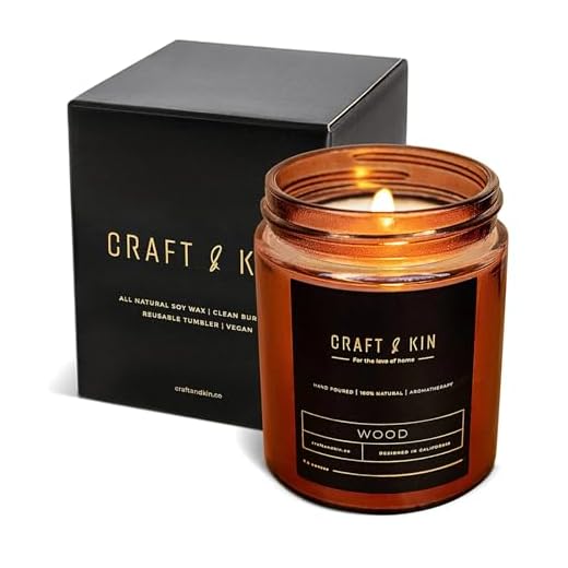 Premium Wood Candle | Cedar Candle | 8 oz 45 Hour Burn | Soy Candle, Candles Gifts for Women | Soy Candles for Home Scented, Aromatherapy Candles | Scented Candles for Men | Amber Jar Candles