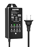 ZUCKEO 60W Low Voltage Landscape Transformer with Timer & Photocell Sensor, 100-240V AC to 12V DC Ou