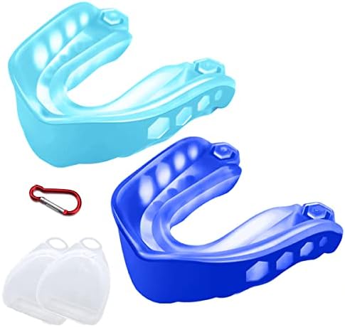 Sports Mouth Guard for Kids and Youth,Boys Girls Mouthguard with Case (BPA Free) for Boxing,Basketball,Lacrosse,Football,MMA,Martial Arts,Hockey and All Contact Sports,2 Pack (Youth (Up to 11 Year))