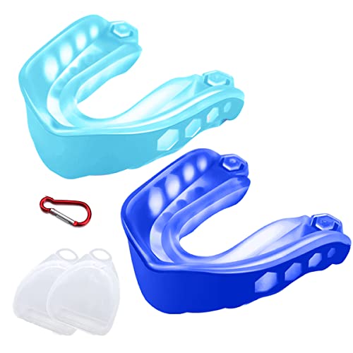 Sports Mouth Guard for Kids and Youth,Boys Girls Mouthguard with Case (BPA Free) for Boxing,Basketball,Lacrosse,Football,MMA,Martial Arts,Hockey and All Contact Sports,2 Pack (Youth (Up to 11 Year))