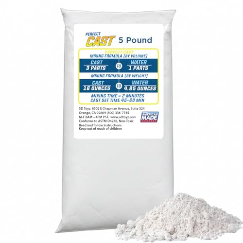 Perfect Cast Mold Casting Powder, Fast-Curing, Non-Toxic, Water-Based Material for