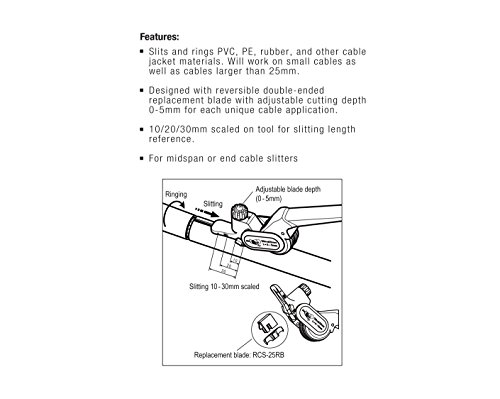 Jonard Tools Rcs-25 Ratcheting Cable Slitter For Cables Larger Than 1" Diameter, Black #TOP10