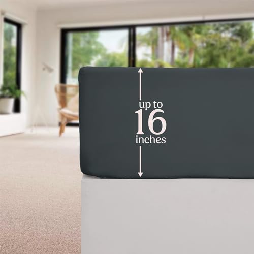 Ev Dekor Extra Deep Fitted Sheet Single, Charcoal, Deep Pocket Bedsheet 16inch (40 cm) Soft Brushed Microfiber Fabric - Image 4