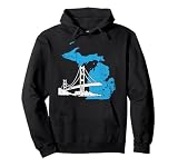 Great Lakes Shaped Men Women Summer Michigan Mackinac Bridge Pullover Hoodie