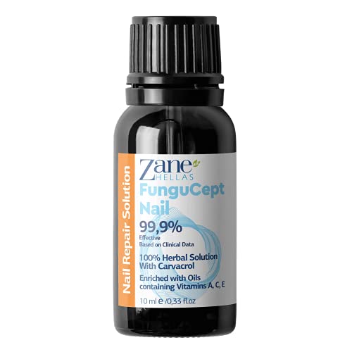 Zane Hellas Fungucept Nail. Nail Solution. Nail Solution For Discolored, Thickened, Crumbled Nails. Visible Results In 4 Weeks.0.33 Oz -10Ml #TOP1