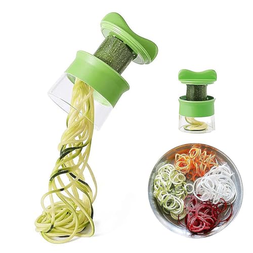 Handheld Spiralizer Vegetable Slicer, Upgrade 4 in 1 Adjustable Spiral Slicer, Veggie Spiral Cutter Pasta Spaghetti Maker for Carrot, Fruit, Cucumber, Potato, Pumpkini,Zucchini Spaghetti Maker