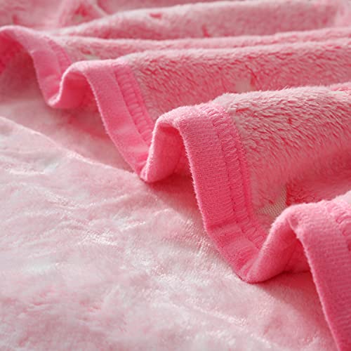 Glow In The Dark Throw Blanket For Kids, Soft Fleece Blanket For Couch Bed, Outdoor Fuzzy Blanket With Galaxy Planet Pattern, Birthday Gifts For Girls Boys And Toddler Pink 60X80 Inch #TOP5