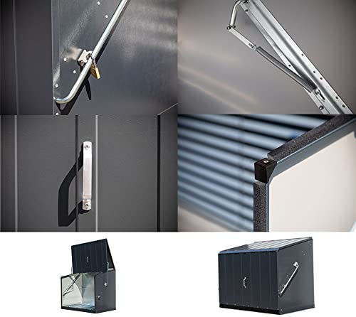 Trimetals Gerätebox, Aufbewahrungsbox, Multifunktionsbox, Fahrradbox Stowaway Anthrazit 138x89x113 cm (LxBxH); Multibox aus verzinktem Stahl - 6