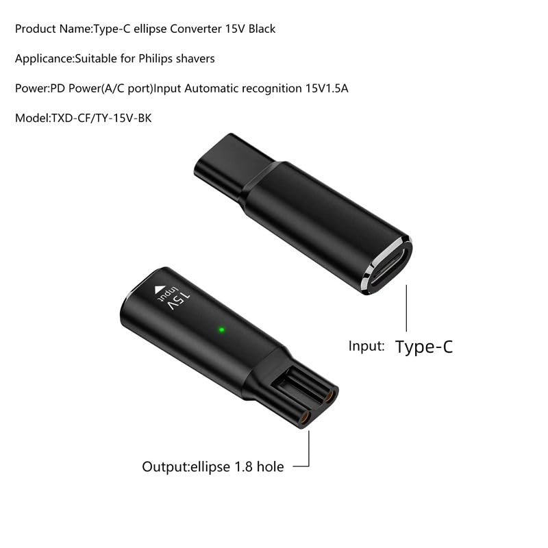 Image of 15 V USB Type-C Charging Converter Compatible with Philips Trimmers & SHAVERS (Select Models ONLY) | 15V USB-C Charging Converter | 15V AY C CNV (Convertor Only, No Cable)