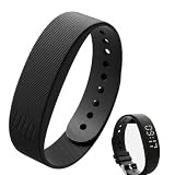 Reiteag Histrips Wrist Alarm, Histrips Onyx Vibration Alarm mit Lautlosem Vibrationswecker, 5 Alarmzeiten, 3 Vibrationsstufen, Wiederaufladbar, Verstellbares Armband