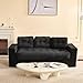 Litbird 3 Seater Sofa 190 cm for Living Room, Boneless Sofa in a Box with Cushions, Armrests & Dual Cup Holders, Upholstered Corduroy Sofas with Backrest, No Assembly Required (Black)