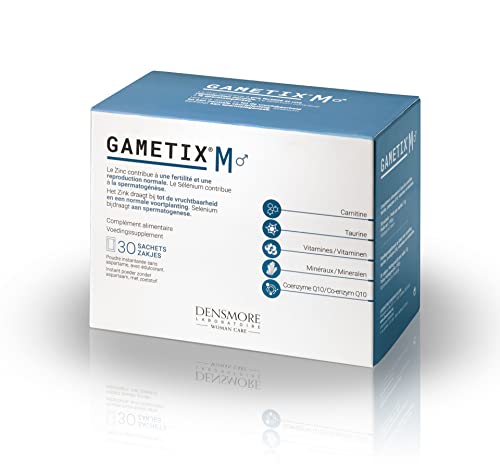 Densmore - GAMETIX M - Complément Alimentaire Fertilité et Reproduction Homme - Vitamines, Minéraux, Zinc, Sélénium, Carnitine, Taurine, Coenzyme Q10 - 30 sachets - 1 mois - Fabriqué en France Cover
