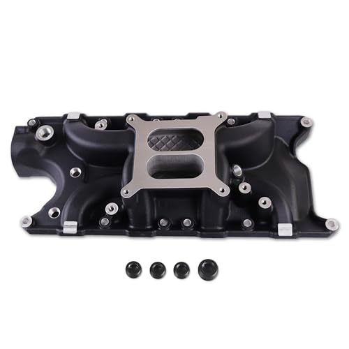 JGhyperX 7121 8124 RPM Intake Manifold Aluminum Dual Plane Compatible with Ford Windsor Small Block SBF 1962-2001 260 289 302W V8 Idle-6,500 DM-3212-N Black