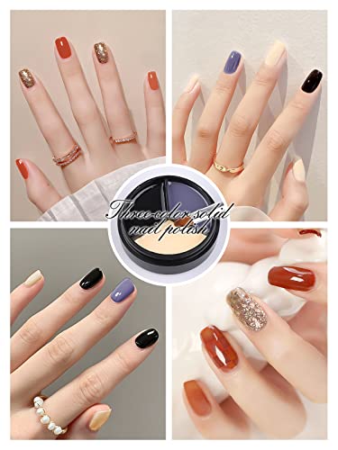EBANKU 6 Farben Feste Creme Gel Nagellack Set, 3 in 1Pudding Creme Nagelgel Farbgel, Farbgel Für Gelnägel, Solid UV Gel… – Bild 5