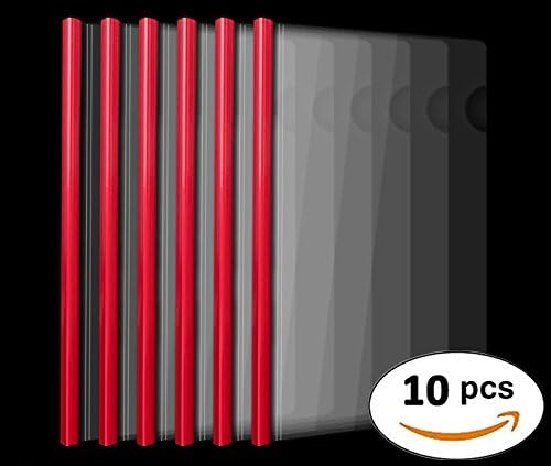 Plastic File Folder 10mm Sliding Bar Report Covers, 18C, 40 Sheet Capacity, Transparent Resume Presentation File Folders Organizer Binder for A4 Size Paper, 10 Pcs image 2