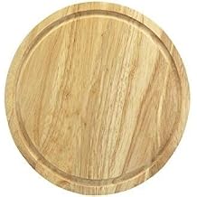 CONCEPT4U Wooden Bread Board Round 30cm Kitchen Chopping Food Veg Bread Meat Fruit Cheese Tools Strong