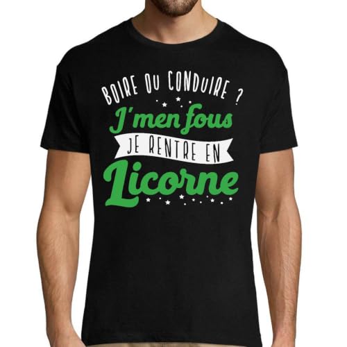 T-Shirt Homme Licorne 9 en coton imprimé en France en blanc