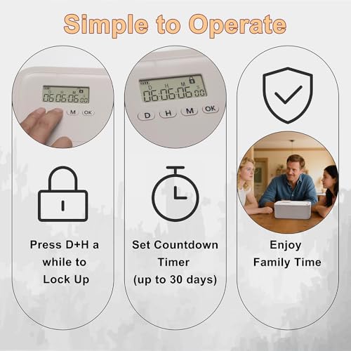 Timed Lock Box for Self-Control | Block Phones,Games,Snacks,Medicines,Junk Food & Distractions | 2 Lock Modes (Timer/Lock) | Portable & Easy to Use | Build Focus & Healthy Habits | Enjoy Family Time by SANIDIKA - Image 5
